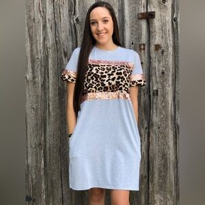 Lightweight Cheetah Print With Pockets Dress